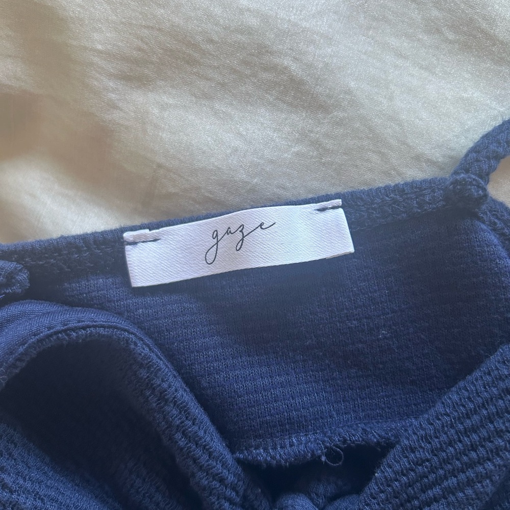 gaze Navy Blue Knit Women's Top